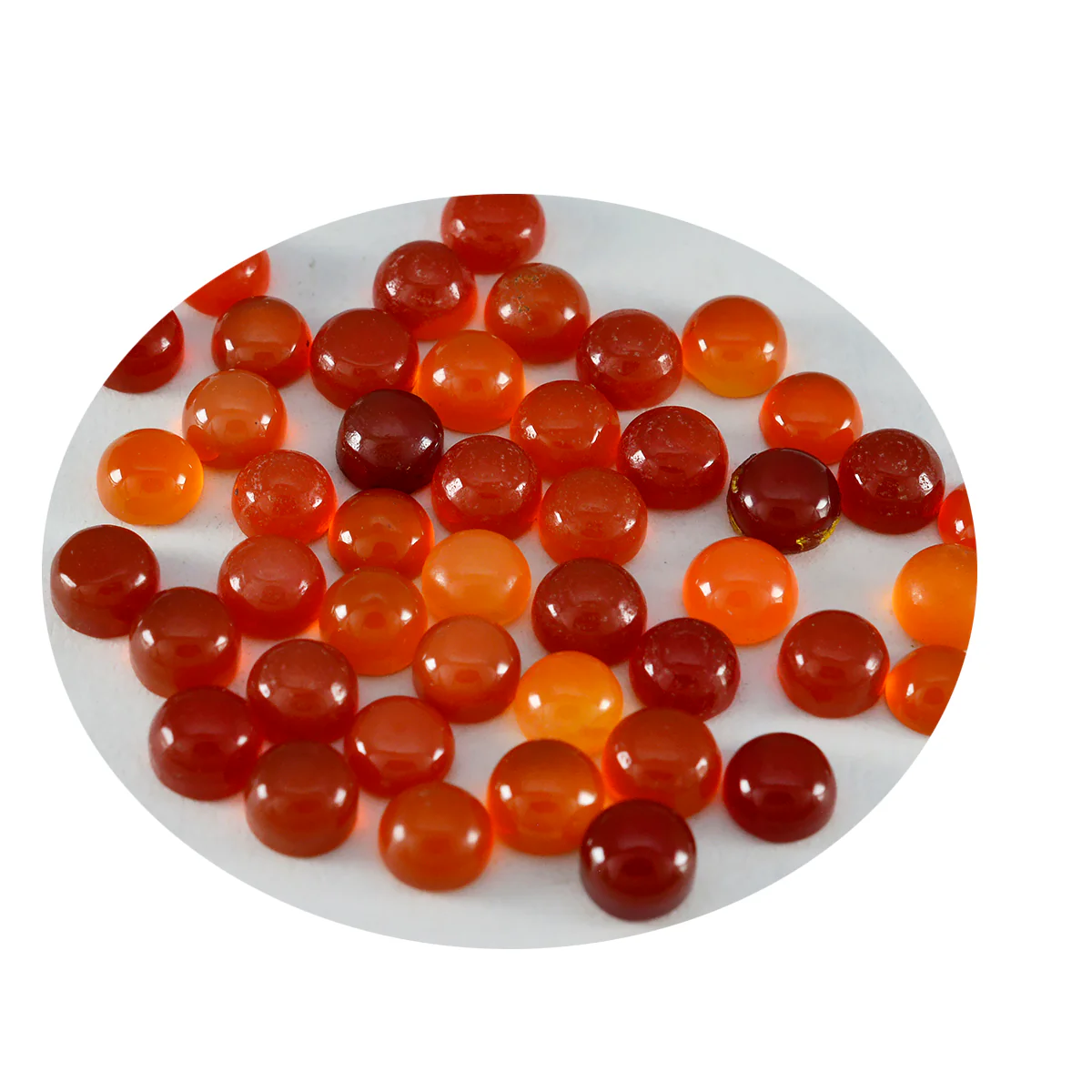 Red Onyx 10PC Tiny 4x4 MM Round Cabochon Red Superior semi Precious Gems - Image 2