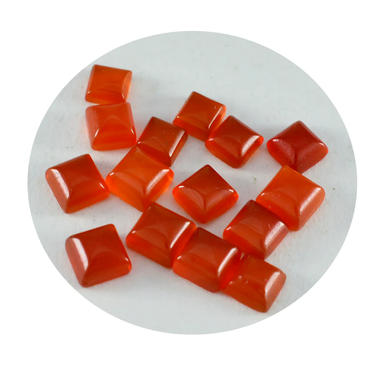 Red Onyx 10PC Tiny 4x4 MM Square Cabochon Red High-Quality semi Precious Precious Gemstone - Image 2