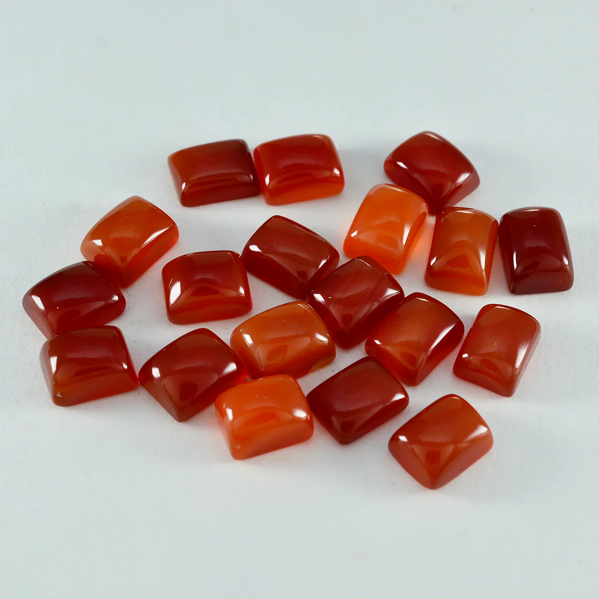 Red Onyx 10PC Tiny 4x6 MM Emerald Cabochon Red Polished semi Precious Loose Gemstones