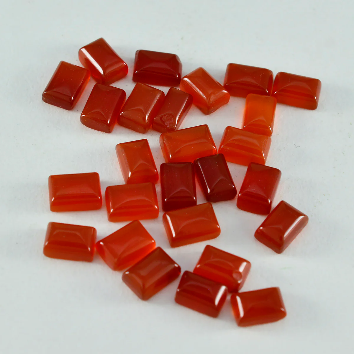 Red Onyx 10PC Tiny 4x6 MM Emerald Cabochon Red Polished semi Precious Loose Gemstones - Image 3