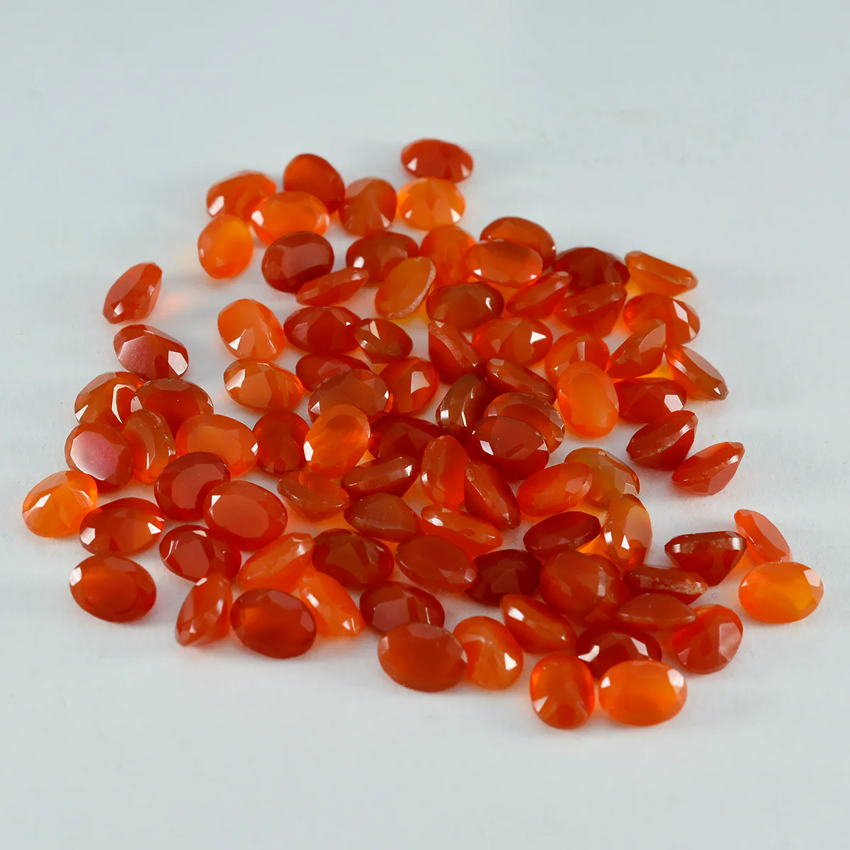 Red Onyx 10PC Tiny 4x6 MM Oval Faceted Red Sparkling Semi Precious Gems - Image 4