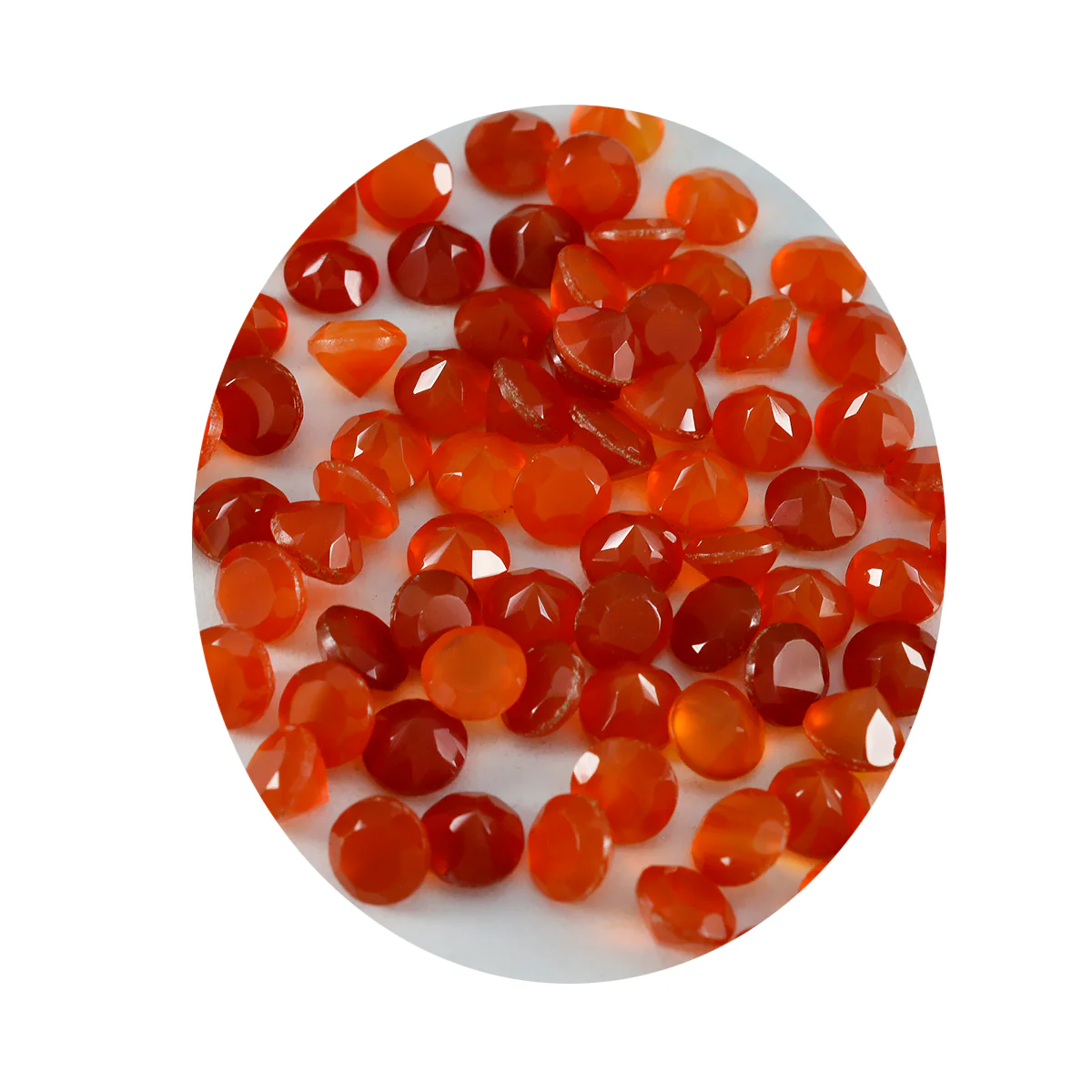 Red Onyx 10PC Tiny 5x5 MM Round Faceted Red Sparkling Semi Precious Gems - Image 2