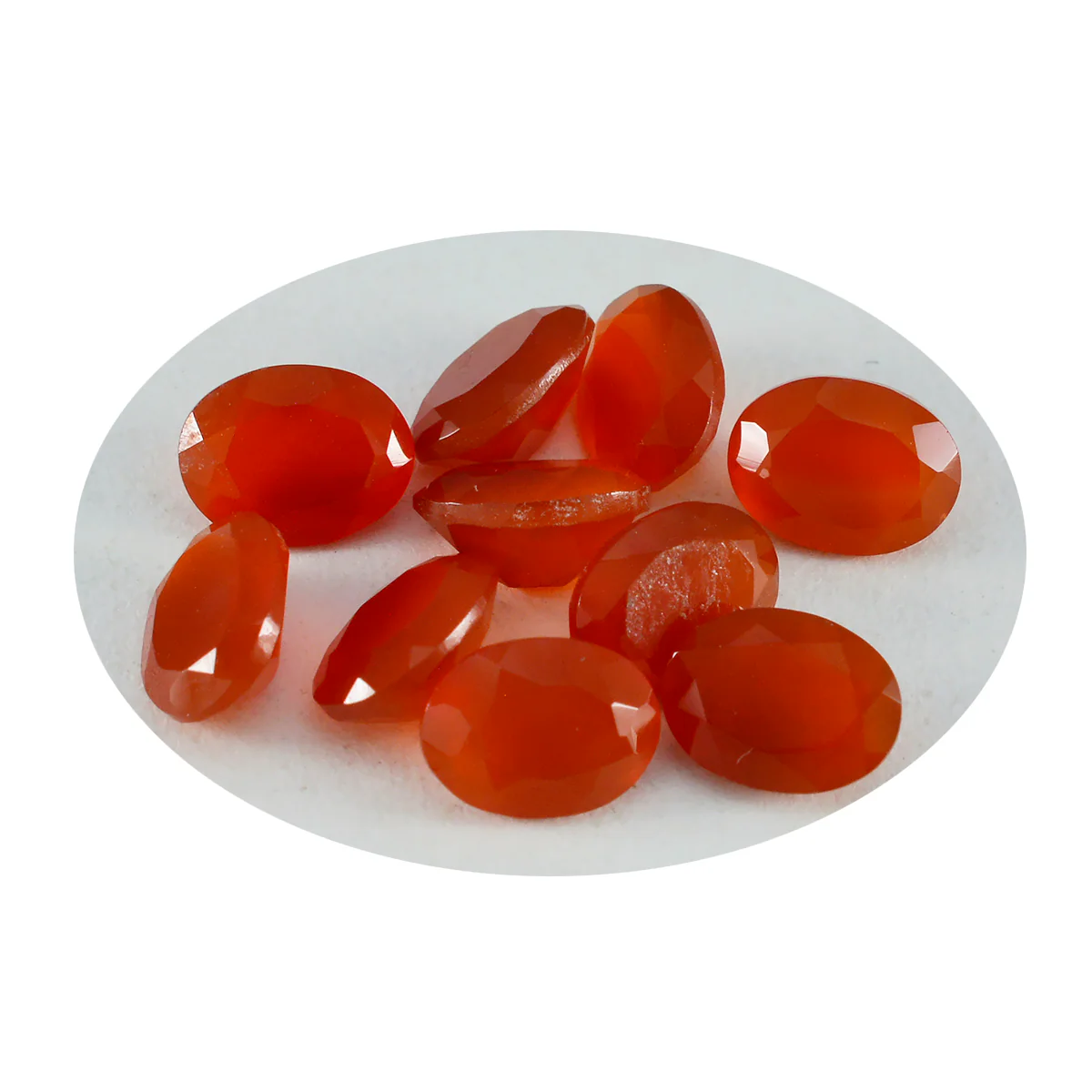 Red Onyx 1PC Small 6x8 MM Oval Faceted Red Splendid Semi Precious Loose Gemstone - Image 2