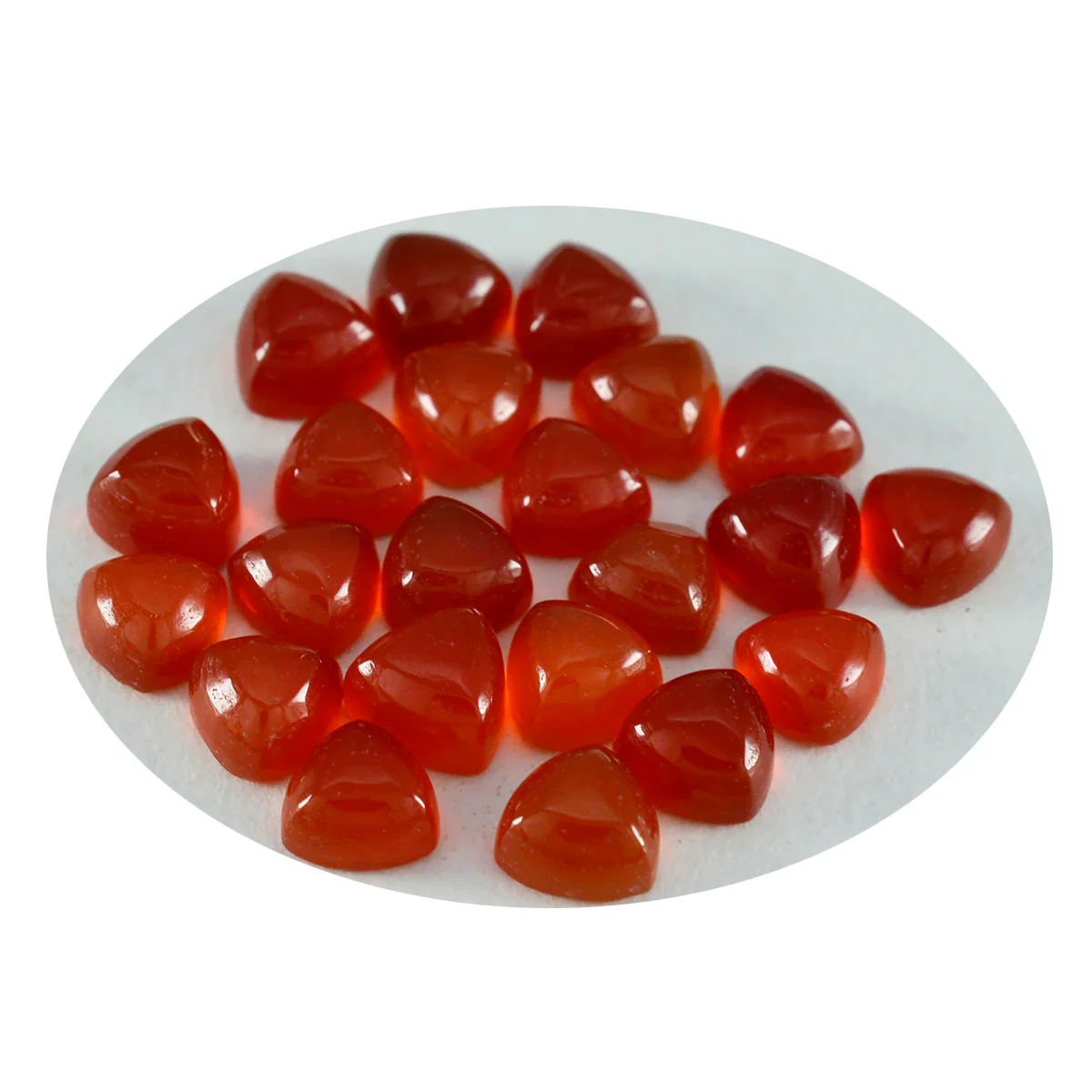 Red Onyx 1PC Small 7x7 MM Triangle Cabochon Red Shine semi Precious Precious Gemstone - Image 2