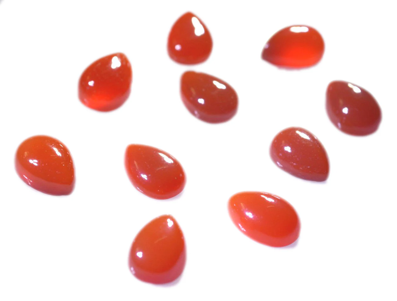 Red Onyx 1PC Small 7x9 MM Pear Cabochon Red Polished semi Precious Loose Gemstones