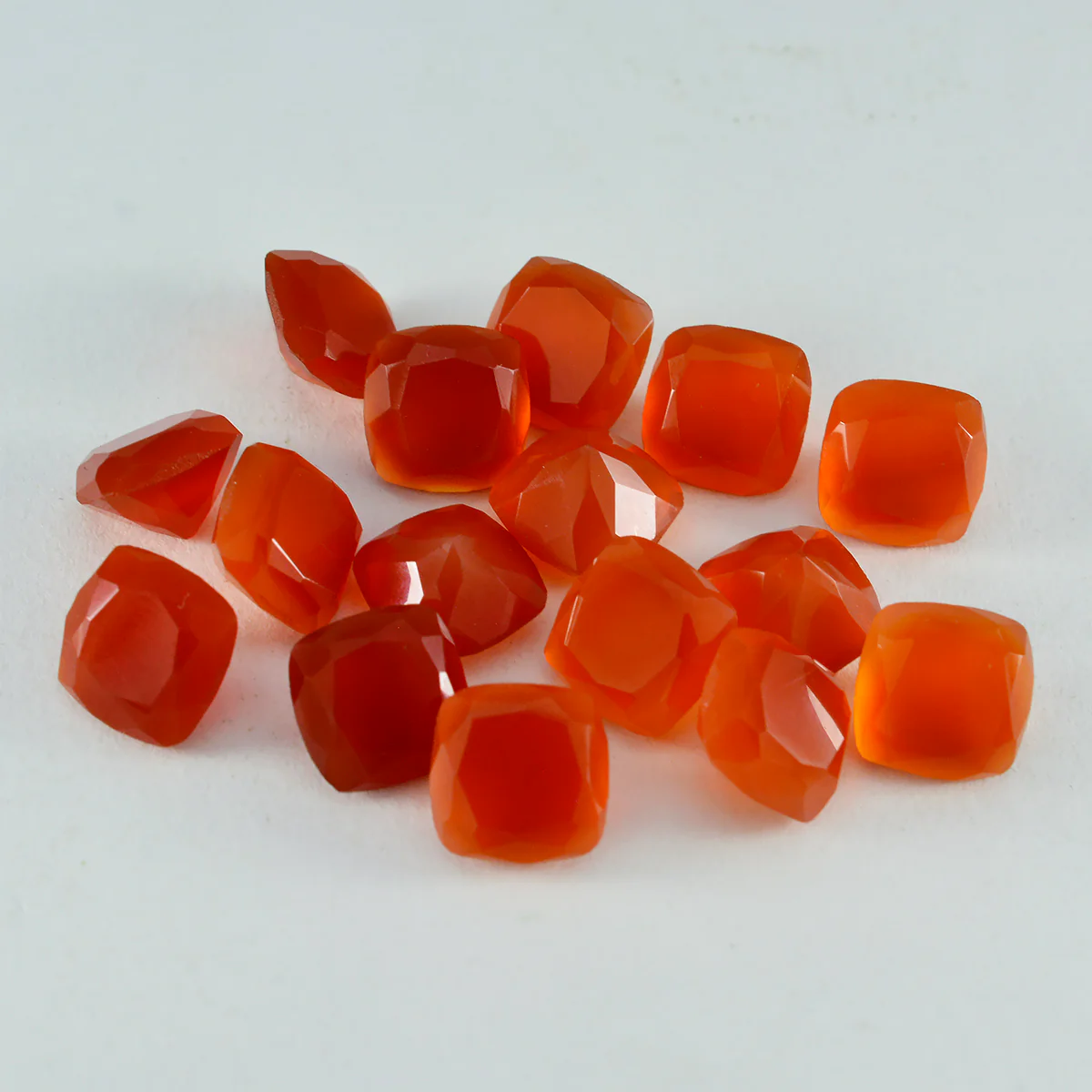 Red Onyx 1PC Tiny 5x5 MM Cushion Faceted Red Sparkling Semi Precious Gems - Image 2
