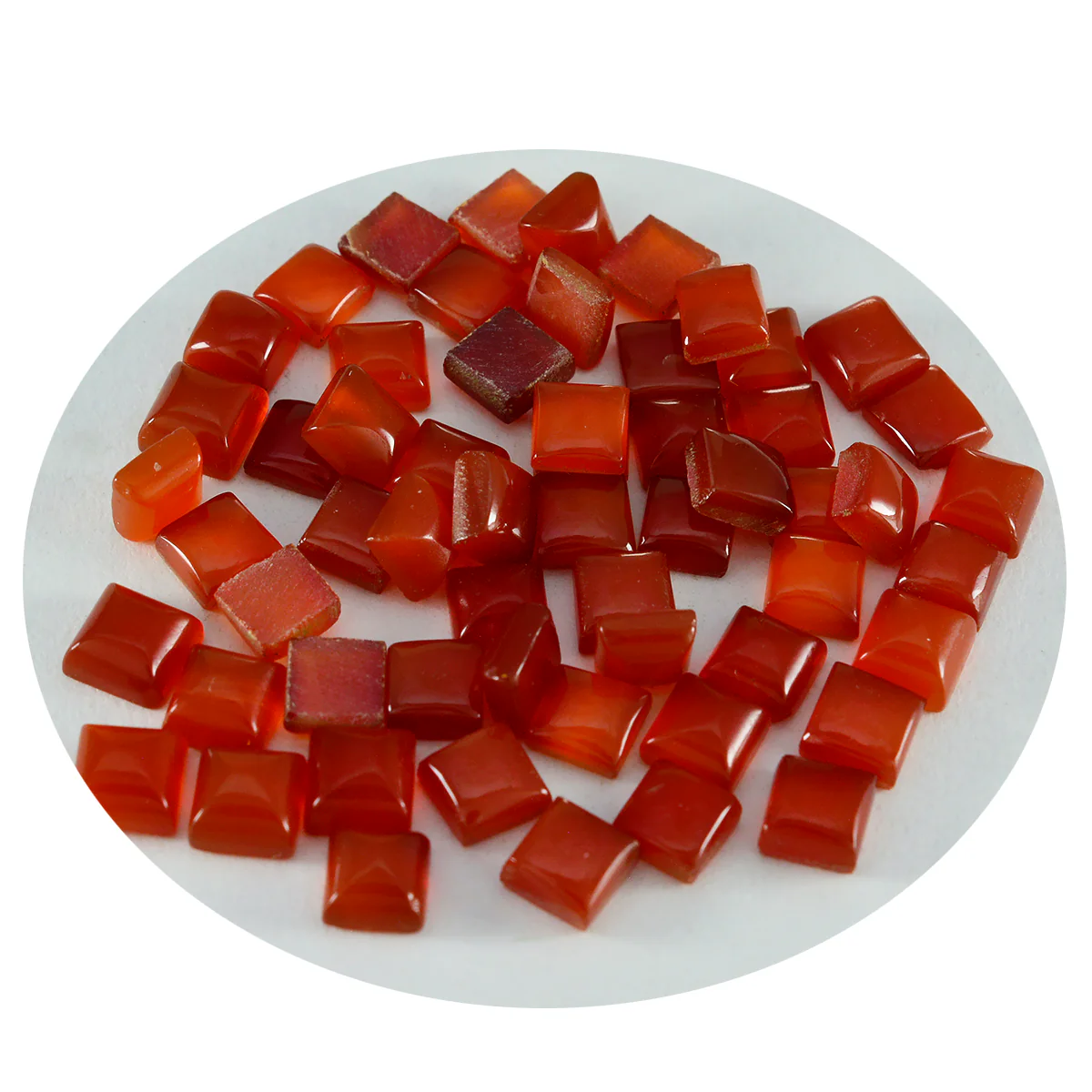 Red Onyx 1PC Tiny 6x6 MM Square Cabochon Red Genuine semi Precious Loose Gems - Image 2