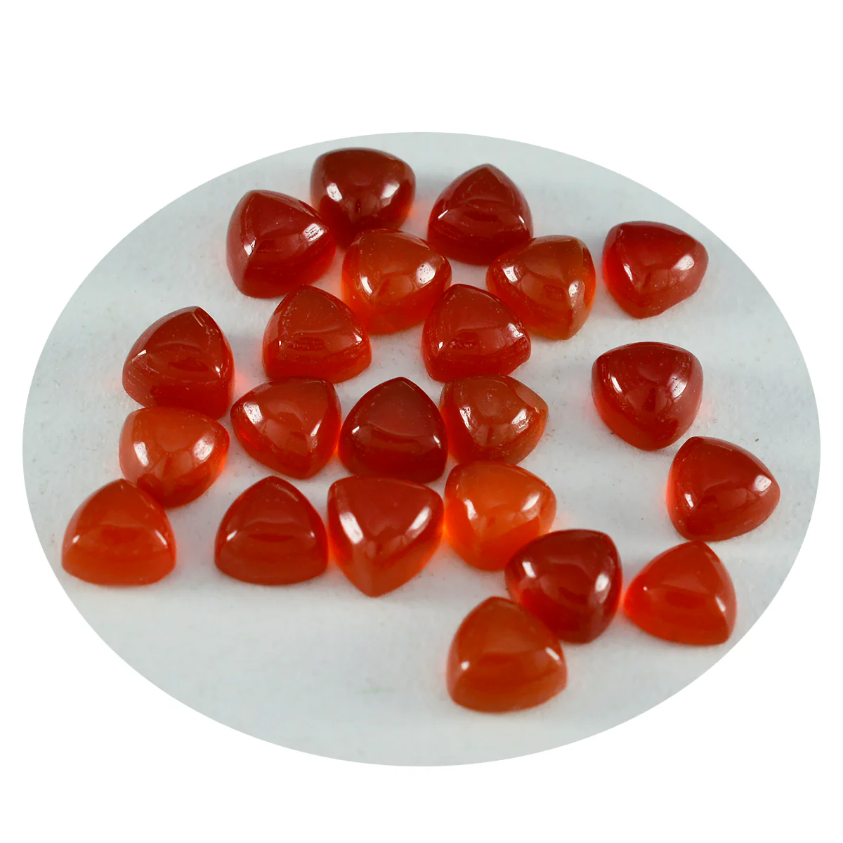 Red Onyx 1PC Tiny 6x6 MM Triangle Cabochon Red Lustrous semi Precious Semi Precious Gemstone - Image 2