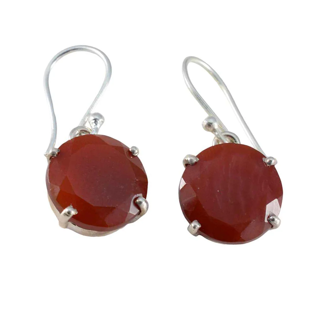 Red Onyx German Ji-eun Solitaire Dangle Red 925 Sterling Silver Earring