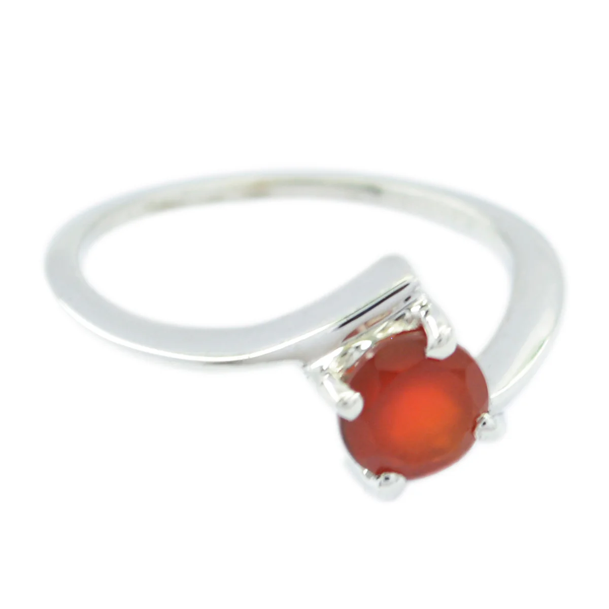 Red onyx Solitaire American Silver Red Gemstones Dainty Romantic Ring Jewellery - Image 2