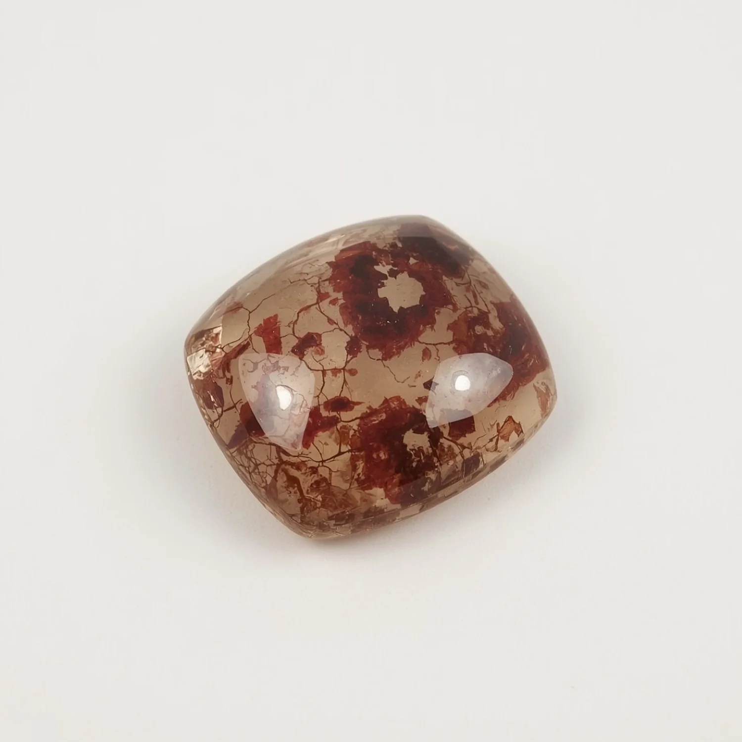 Red Strawberry Quartz 1PC Large 11x11 MM Cushion Cabochon Red Lustrous semi Precious Semi Precious Gemstone - Image 2