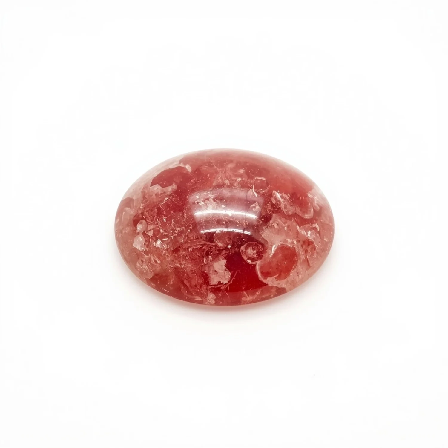 Red Strawberry Quartz 1PC Large 8x12 MM Oval Cabochon Red Pure semi Precious Loose Gems - Image 2