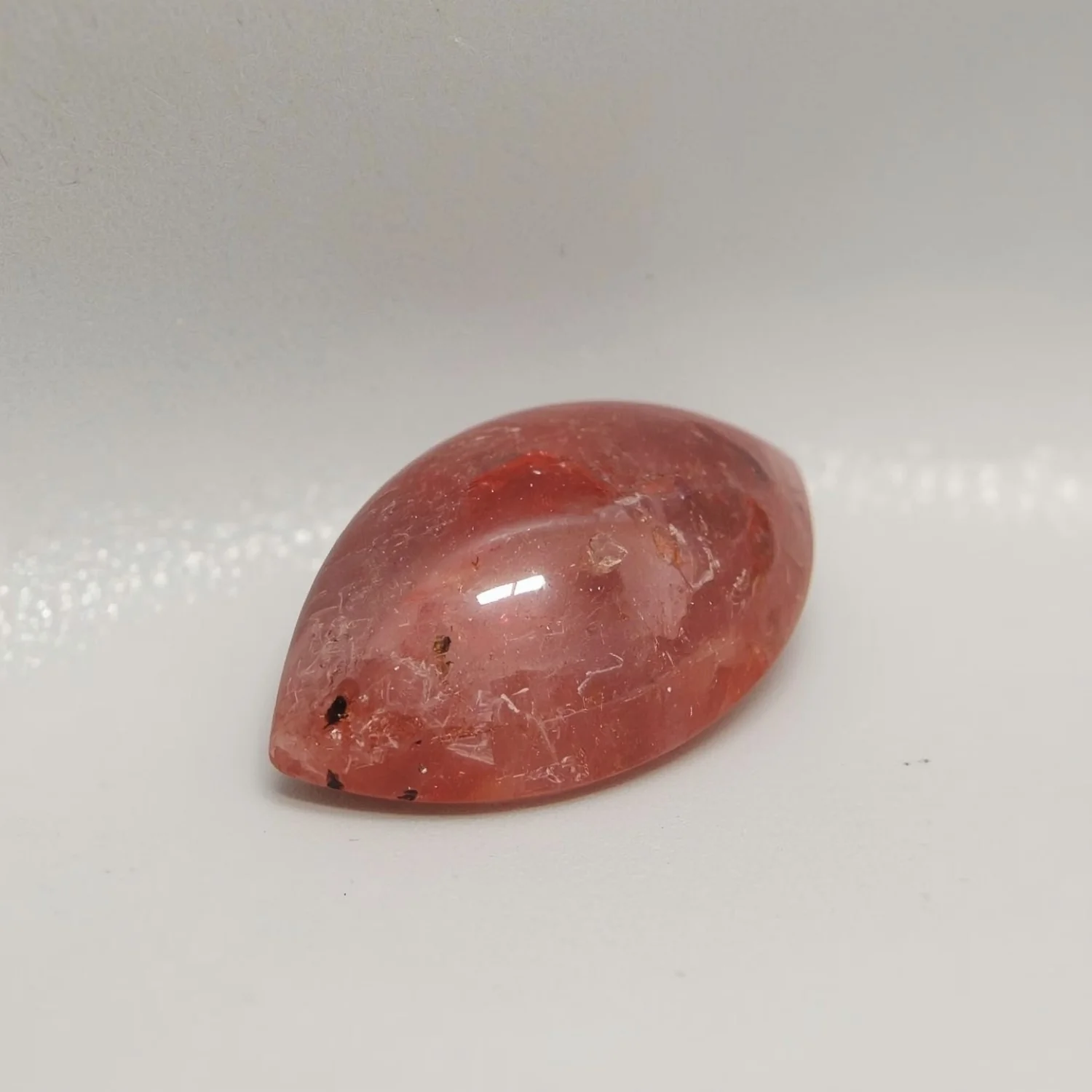Red Strawberry Quartz 1PC Large 8x16 MM Marquise Cabochon Red Fiery semi Precious Gems - Image 2