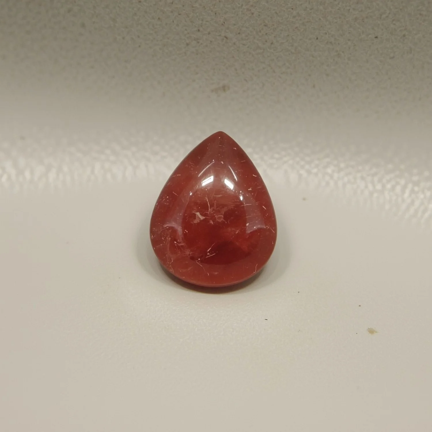 Red Strawberry Quartz 1PC Medium 7x10 MM Pear Cabochon Red Brilliant semi Precious Loose Gemstones - Image 2