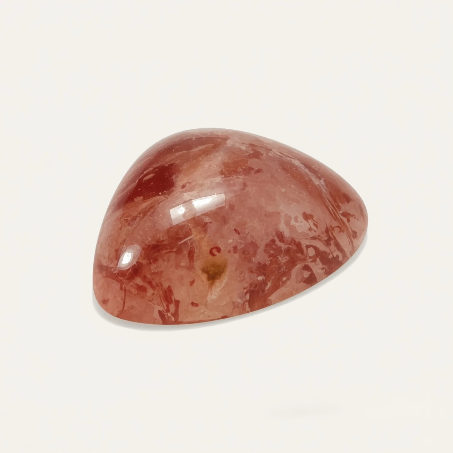 Red Strawberry Quartz 1PC Small 7x7 MM Triangle Cabochon Red Sparkling semi Precious Loose Gemstone - Image 2