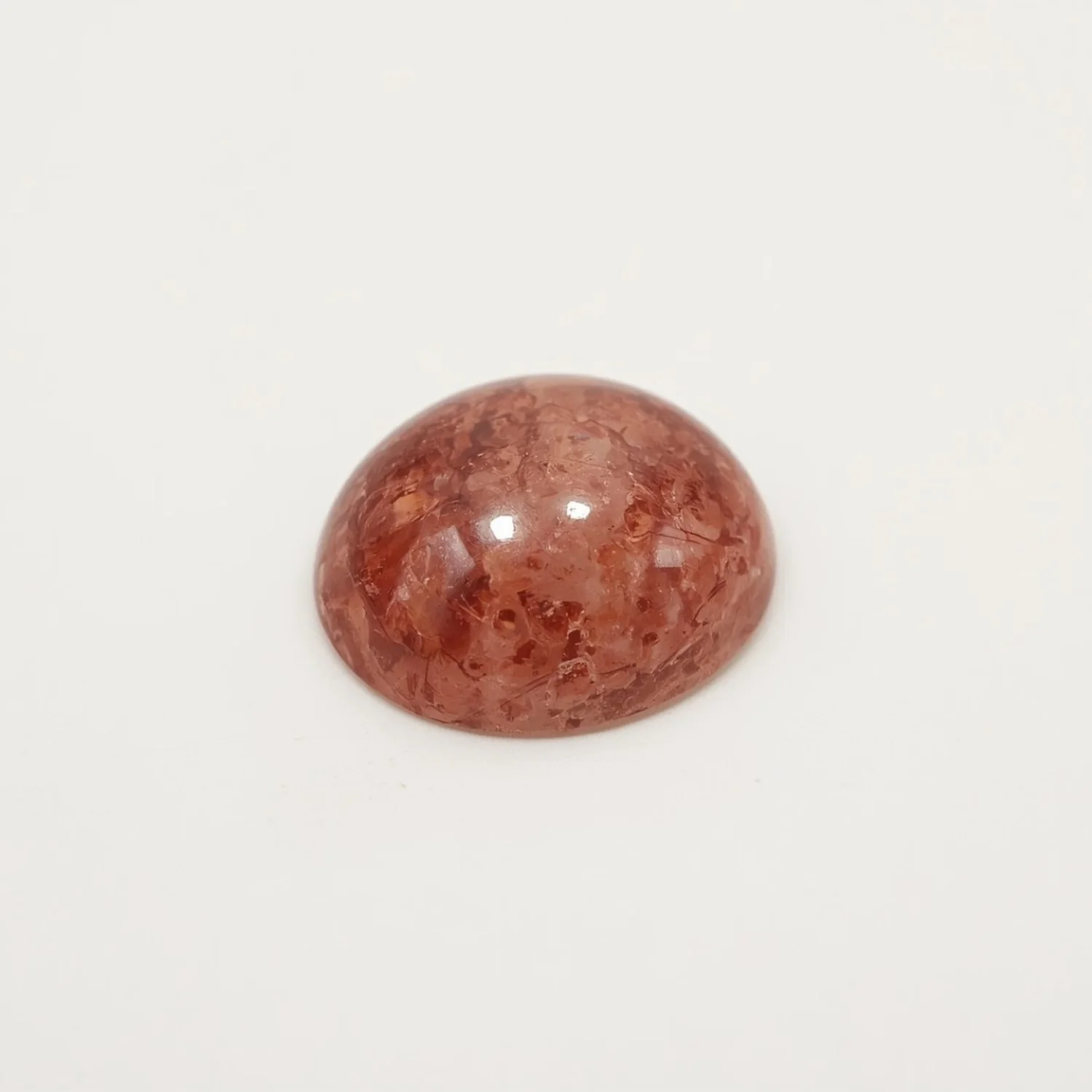 Red Strawberry Quartz 1PC Tiny 6x6 MM Round Cabochon Red High-Quality semi Precious Precious Gemstone