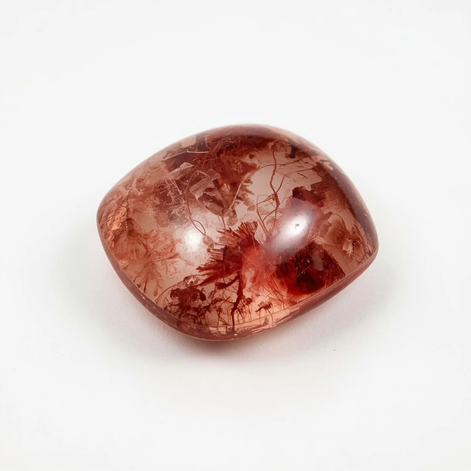 Red Strawberry Quartz 1PC Tiny 6x6 MM Square Cabochon Red Lustrous semi Precious Semi Precious Gemstone - Image 2