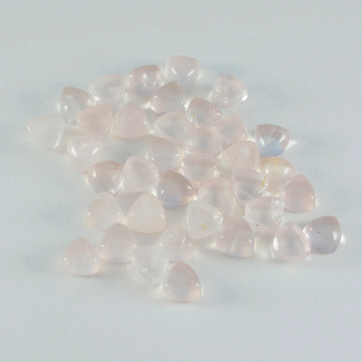 Rose Quartz 10PC Tiny 3x3 MM Triangle Cabochon Pink Shine semi Precious Loose Gems - Image 3