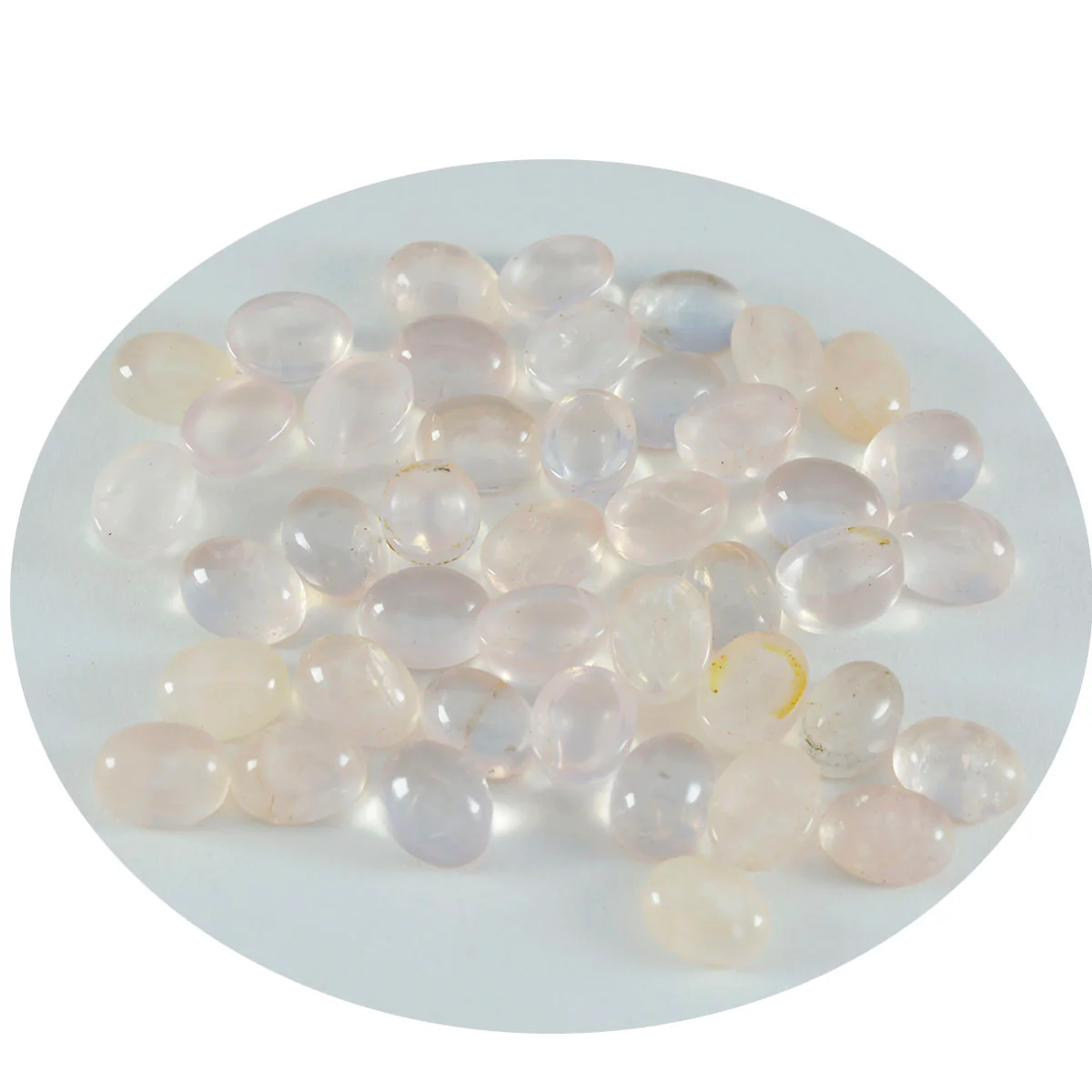 Rose Quartz 10PC Tiny 3x5 MM Oval Cabochon Pink Brilliant semi Precious Loose Gemstones - Image 2