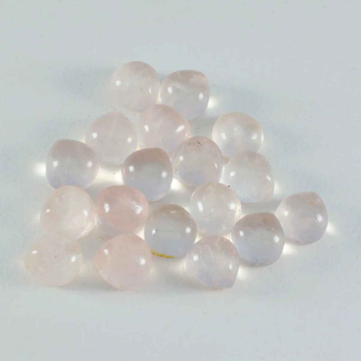 Rose Quartz 10PC Tiny 4x4 MM Heart Cabochon Pink Polished semi Precious Loose Gems - Image 3