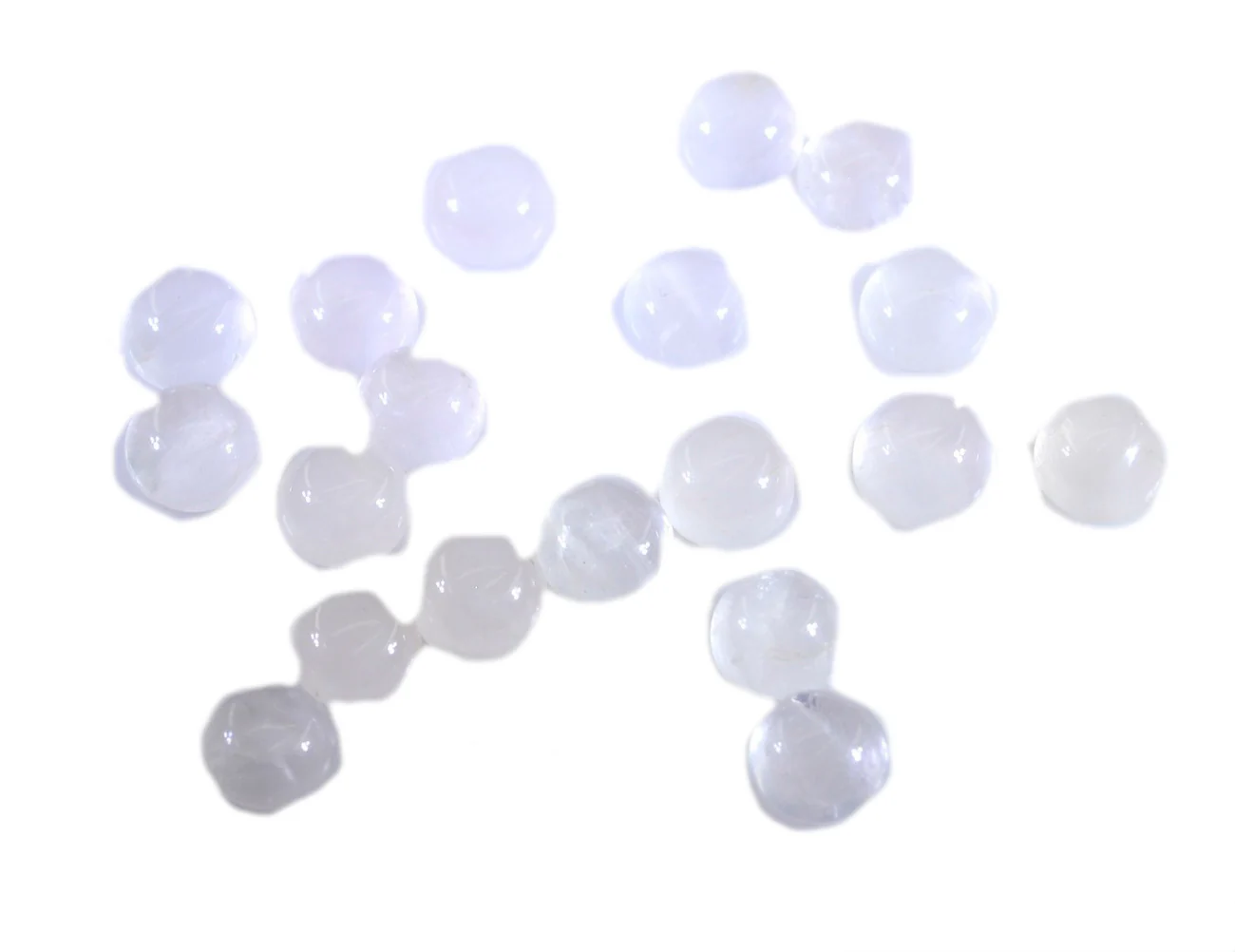 Rose Quartz 10PC Tiny 4x4 MM Round Cabochon Pink Sparkling semi Precious Gems - Image 3