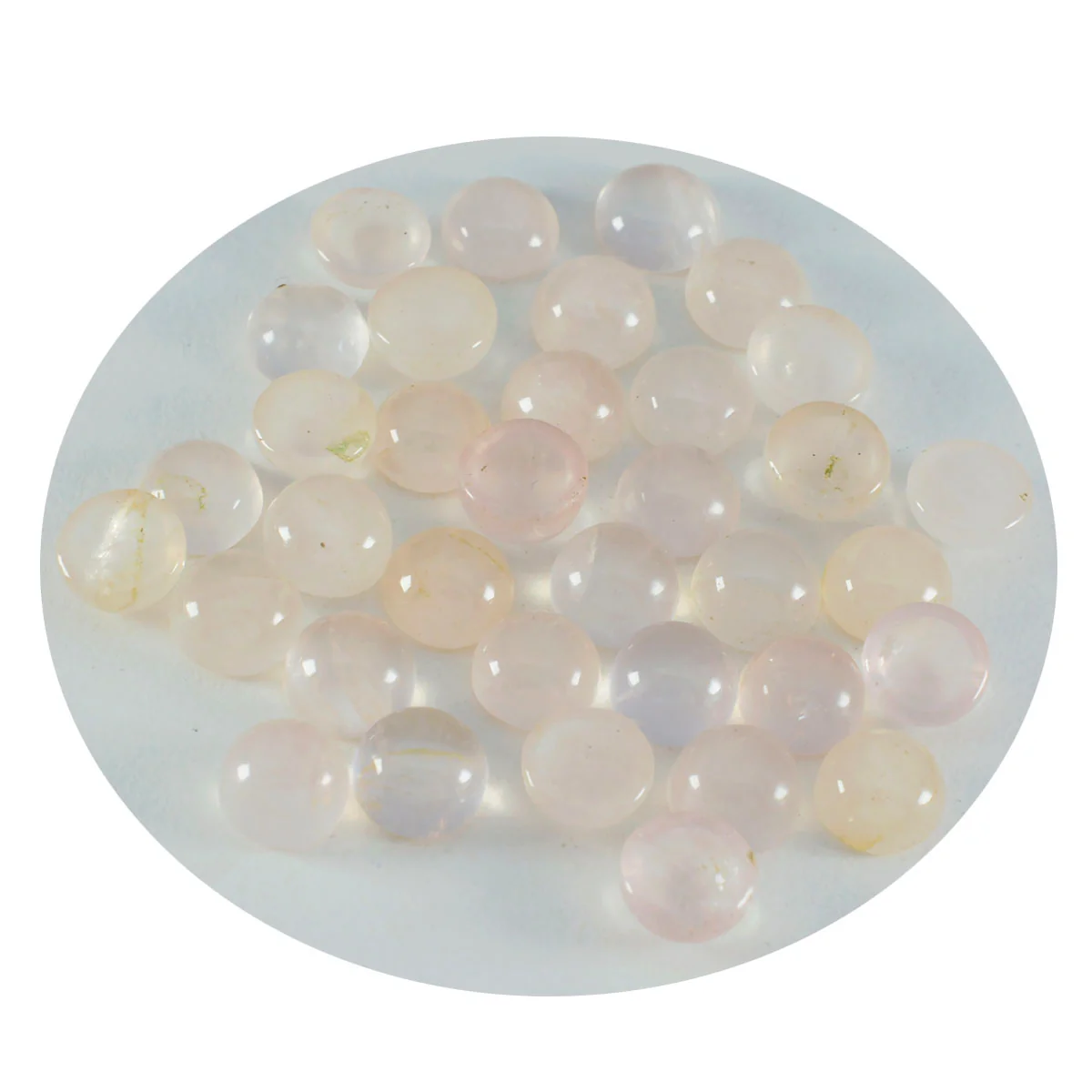 Rose Quartz 10PC Tiny 5x5 MM Round Cabochon Pink Polished semi Precious Loose Gems - Image 2