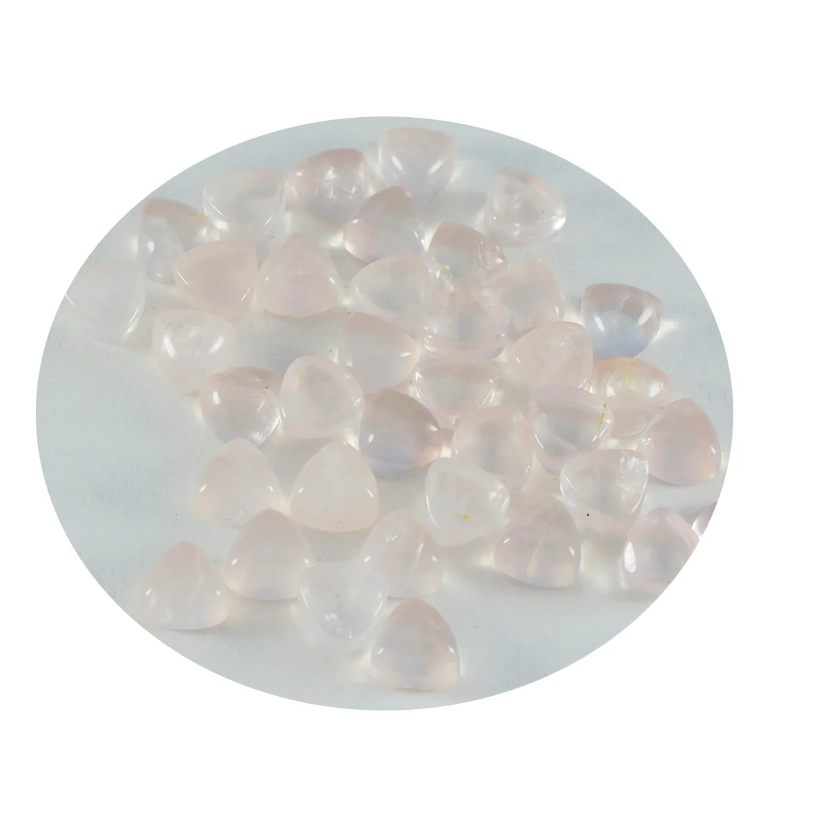Rose Quartz 10PC Tiny 5x5 MM Triangle Cabochon Pink High-Quality semi Precious Loose Gemstones - Image 2