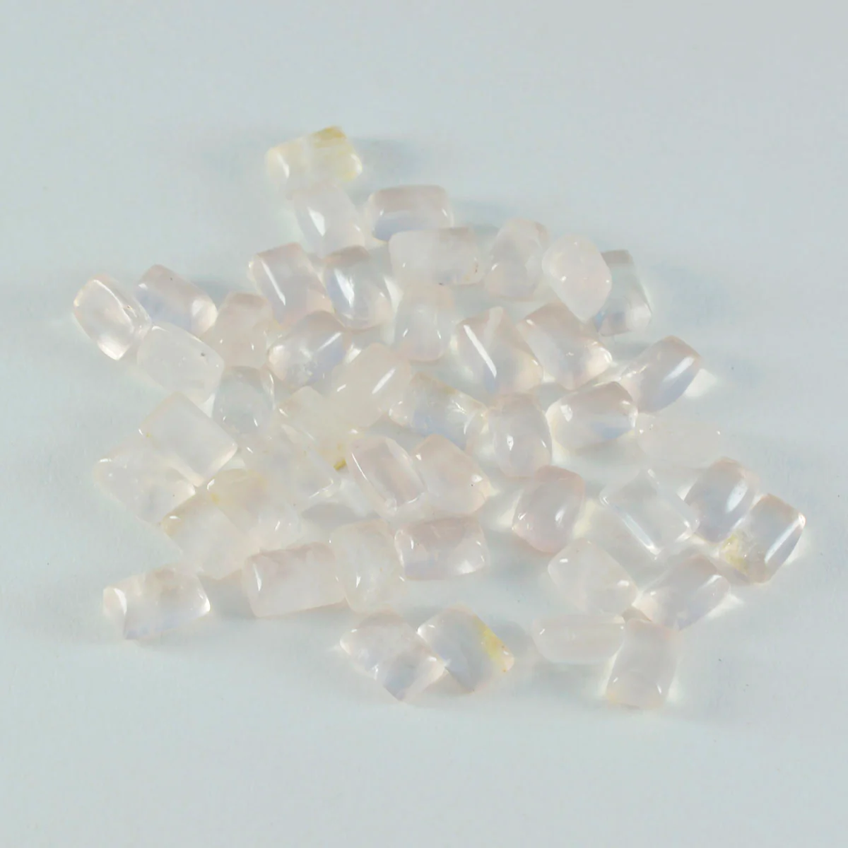 Rose Quartz 1PC Tiny 5x7 MM Emerald Cabochon Pink Superior semi Precious Loose Gemstone - Image 4