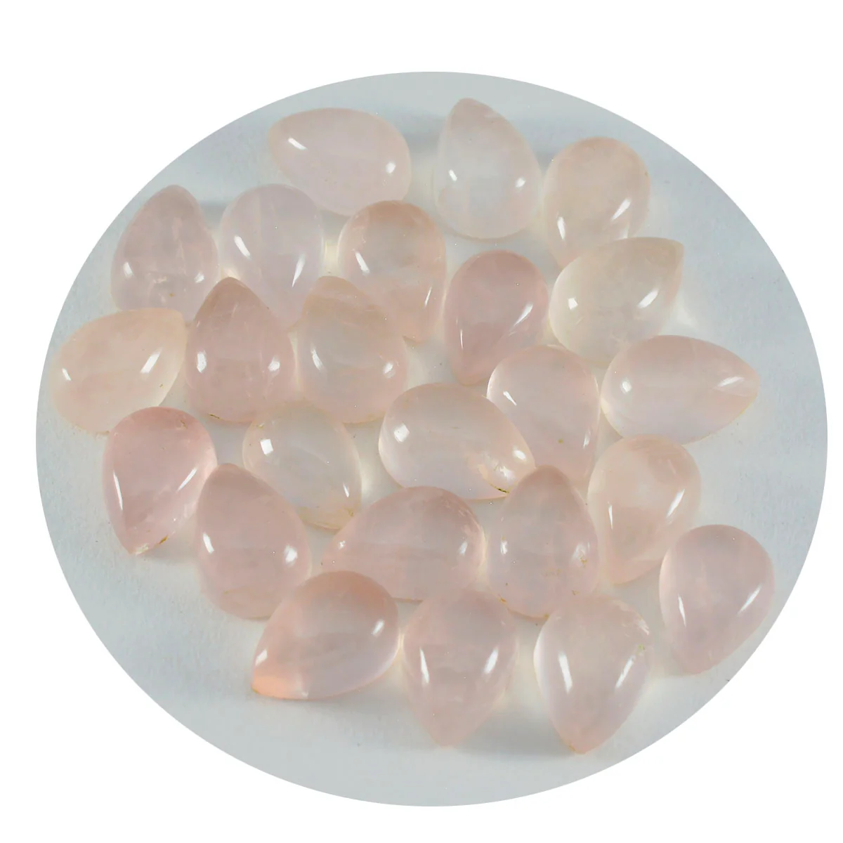 Rose Quartz 1PC Tiny 5x7 MM Pear Cabochon Pink Fine semi Precious Semi Precious Gemstone - Image 2