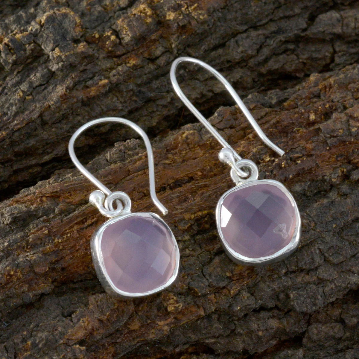 Rose Quartz African Lucy multiple Dangle Pink 925 Sterling Silver Earring - Image 3