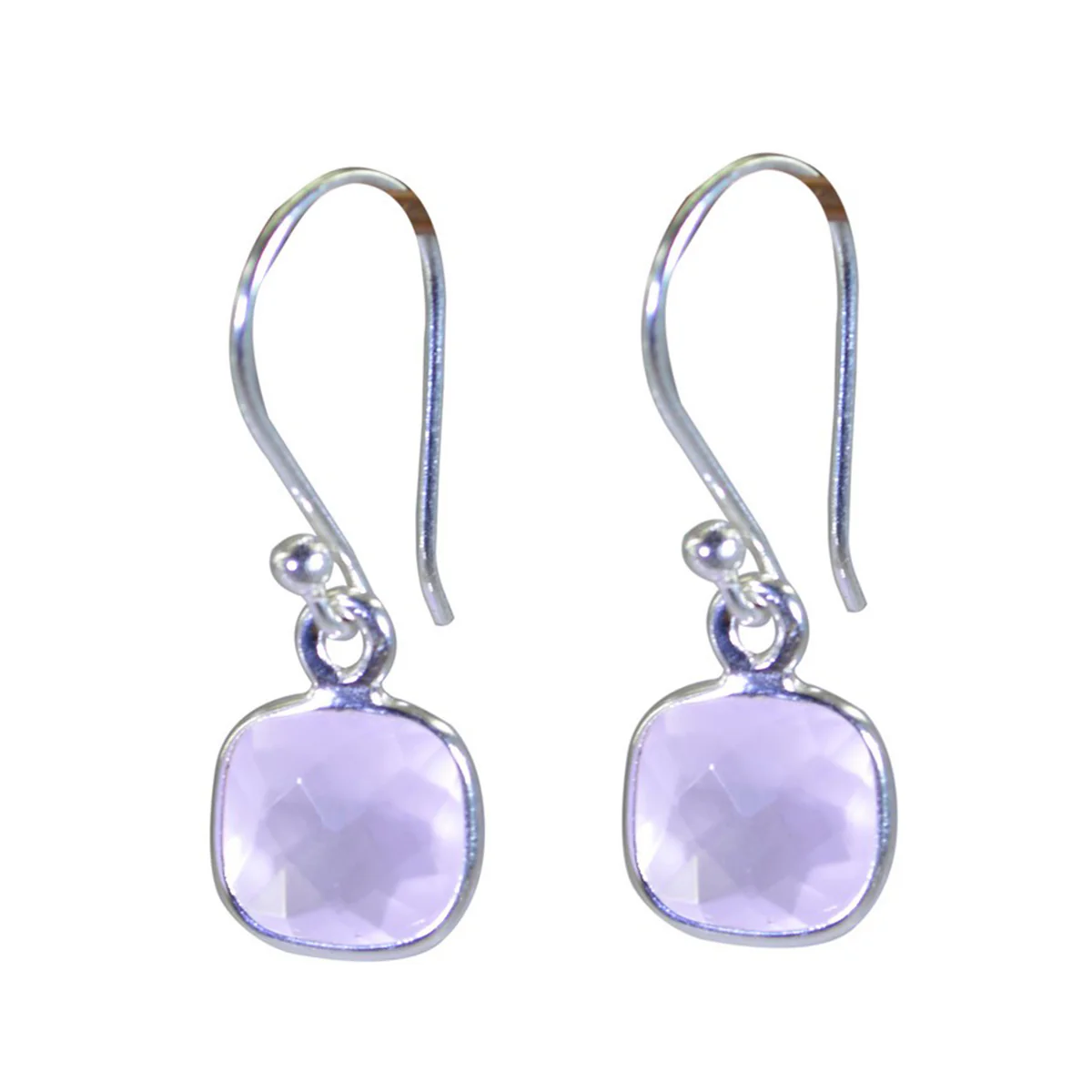 Rose Quartz French Lily multiple Dangle Pink 92.5 Silver Earring