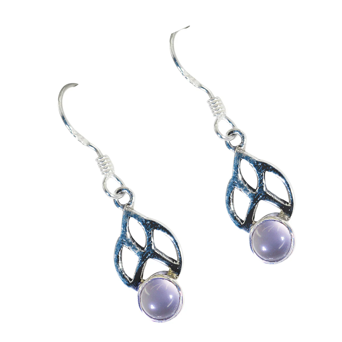 Rose Quartz Mexican Layla Solitaire Dangle Pink 92.5 Silver Earring - Image 2