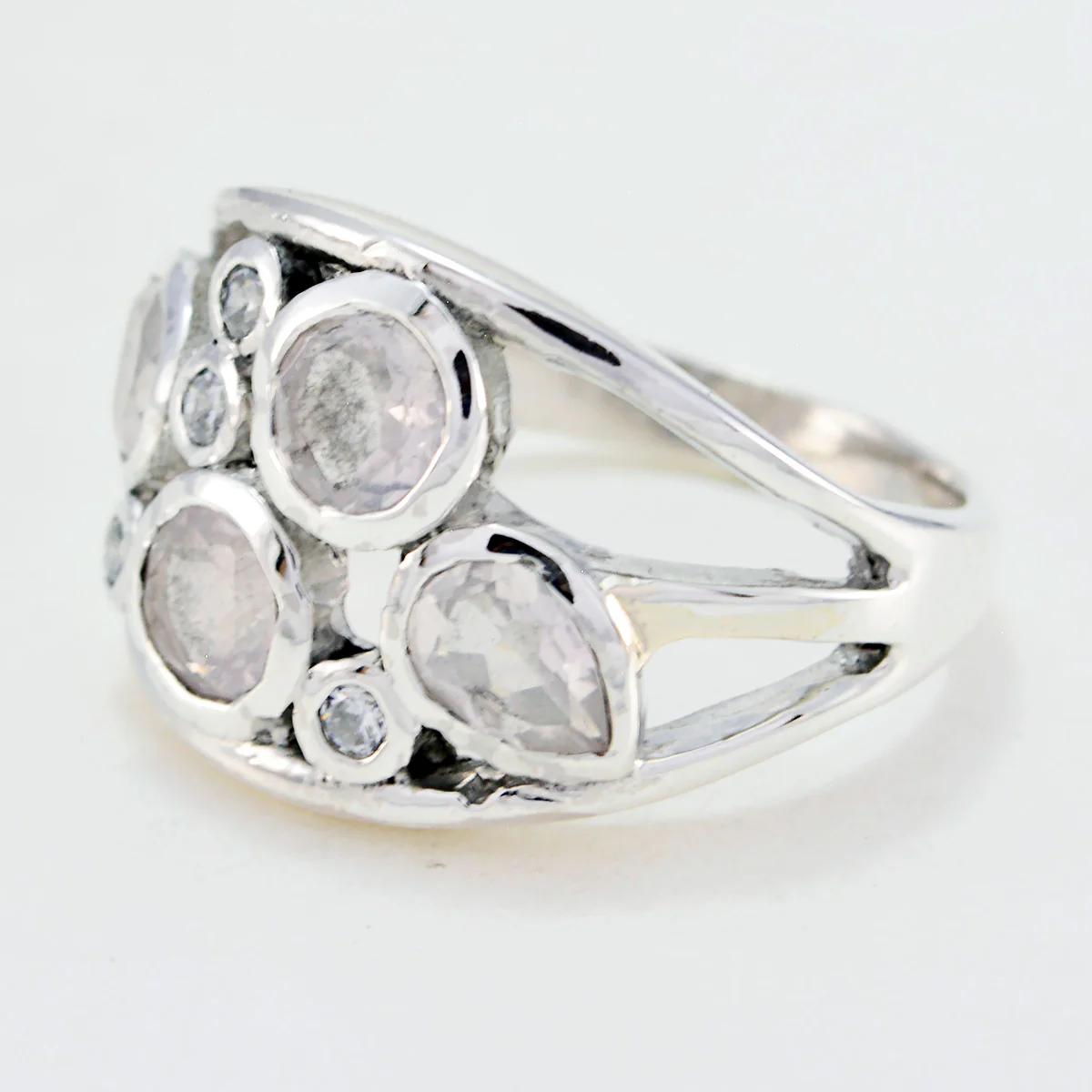 Rose Quartz quarter Indian 925 Silver Pink Gemstones Minimal Luxurious Ring Jewelry - Image 2