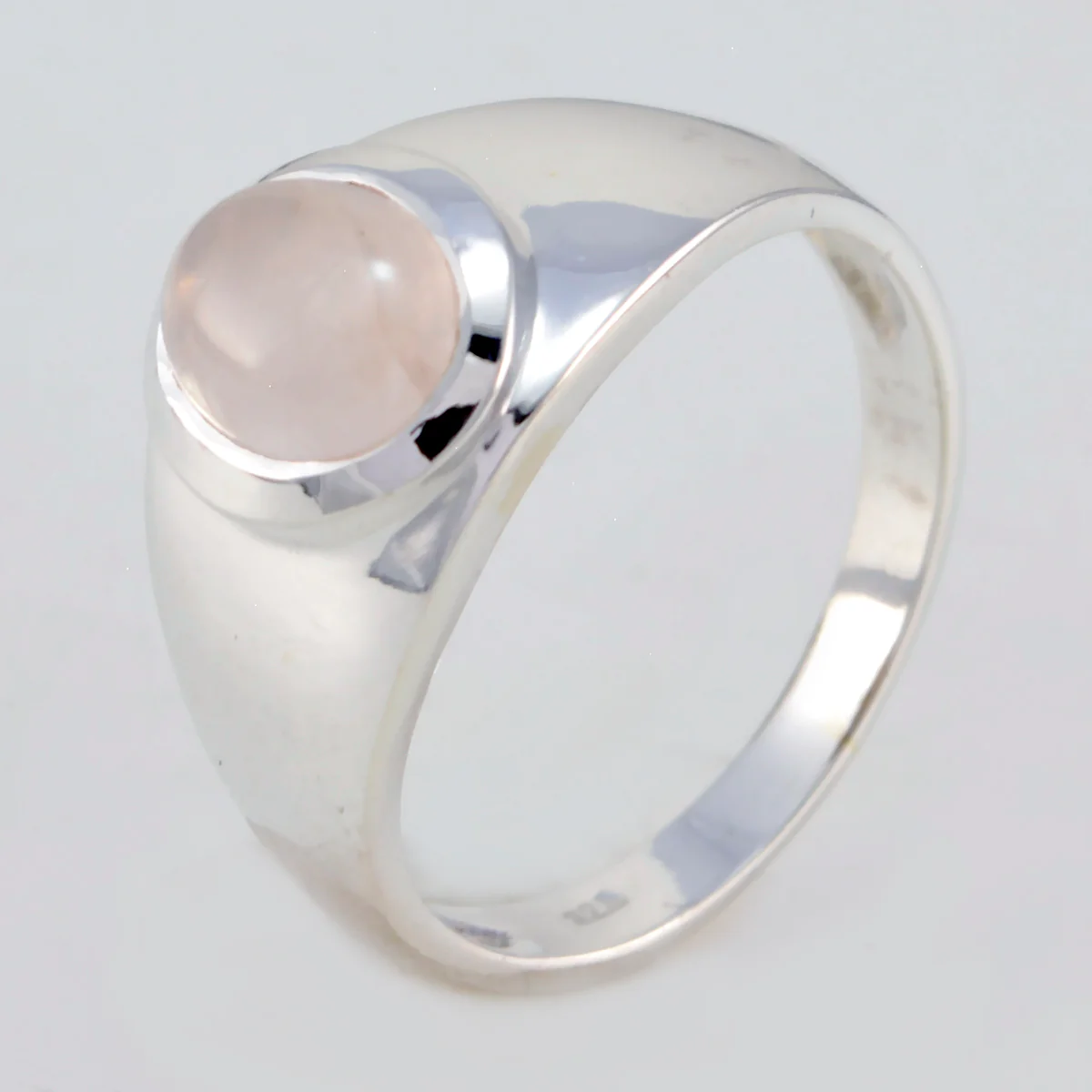 Rose Quartz Solitaire Russian 92.5 Silver Pink Gems Minimal Artisan Ring Jewellery - Image 2