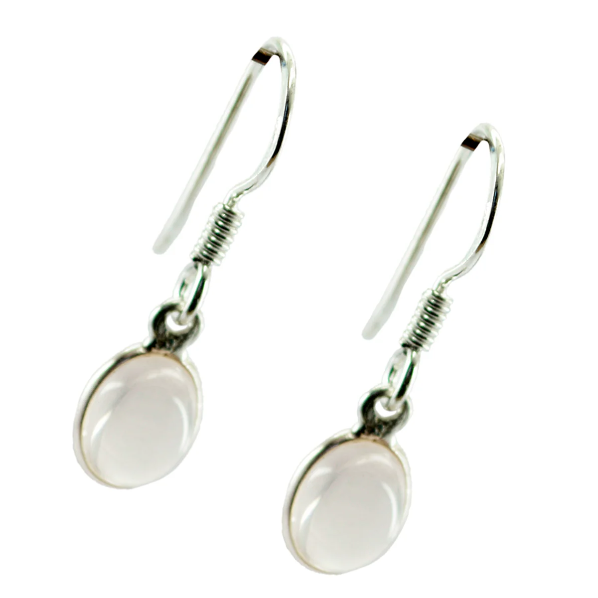 Rose Quartz Turkish Greta multiple Dangle Pink Sterling Silver Earring - Image 2