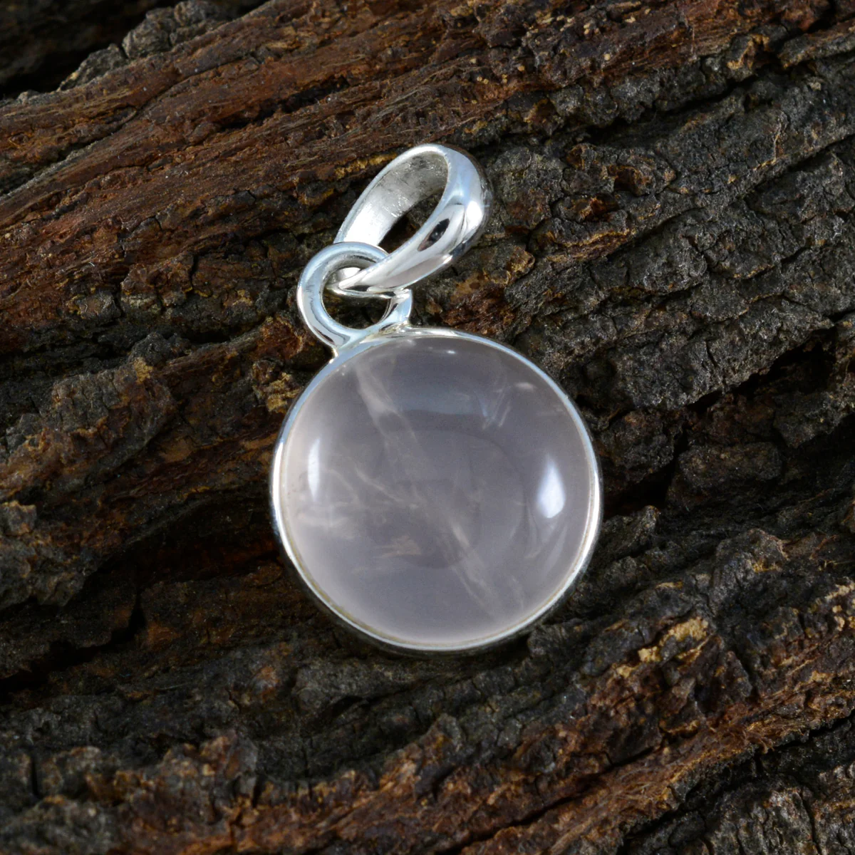 Rose Quartz Whisper-thin Egyptian 92.5 Silver Solitaire Alina Eternity Pink Pendant Jewellery - Image 2
