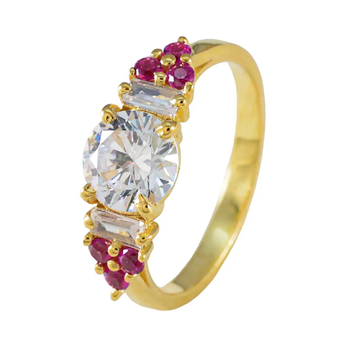 Ruby CZ Halo Indian 925 Sterling Silver Red Gemstone Delicate Graceful Ring Jewelry - Image 2