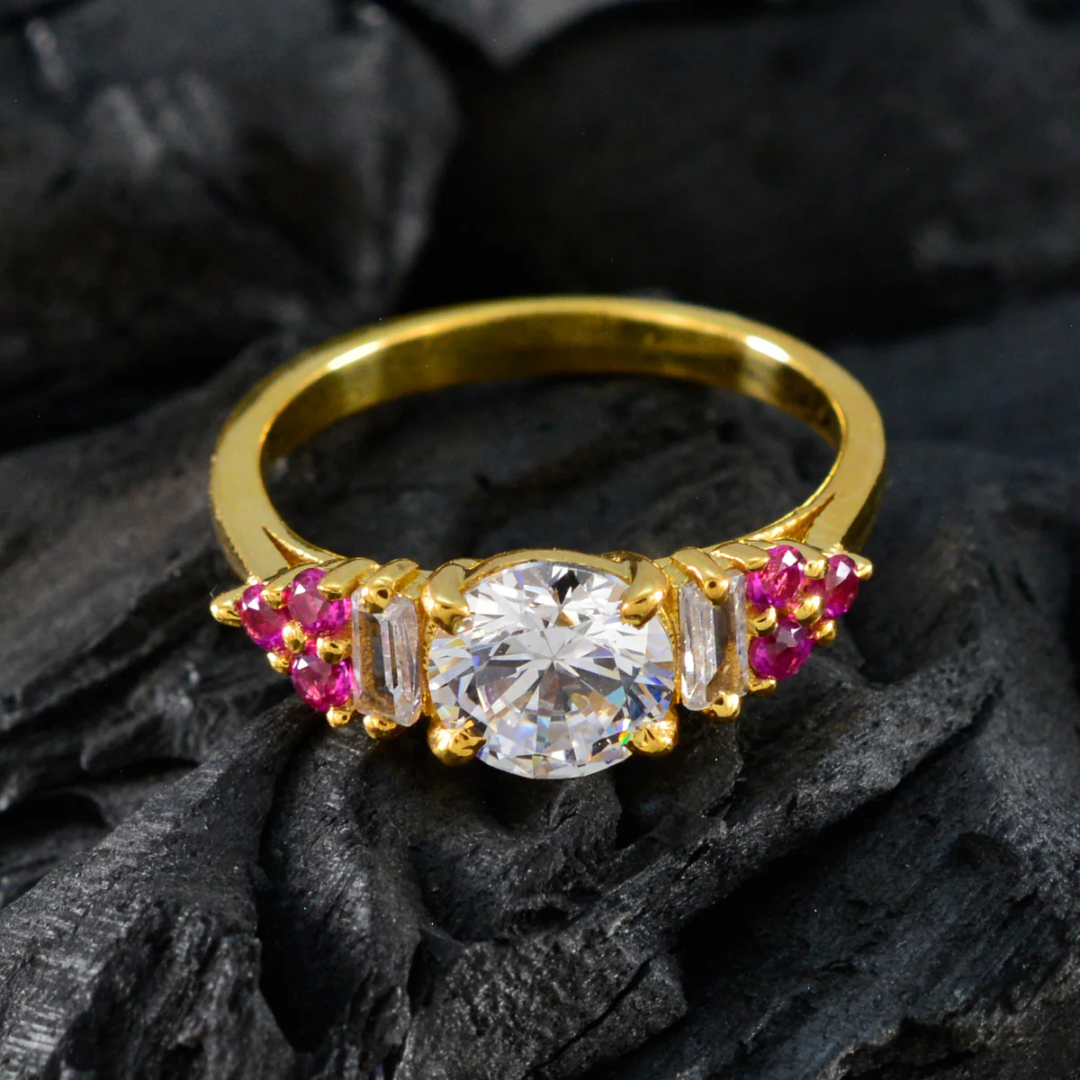 Ruby CZ Halo Indian 925 Sterling Silver Red Gemstone Delicate Graceful Ring Jewelry - Image 4