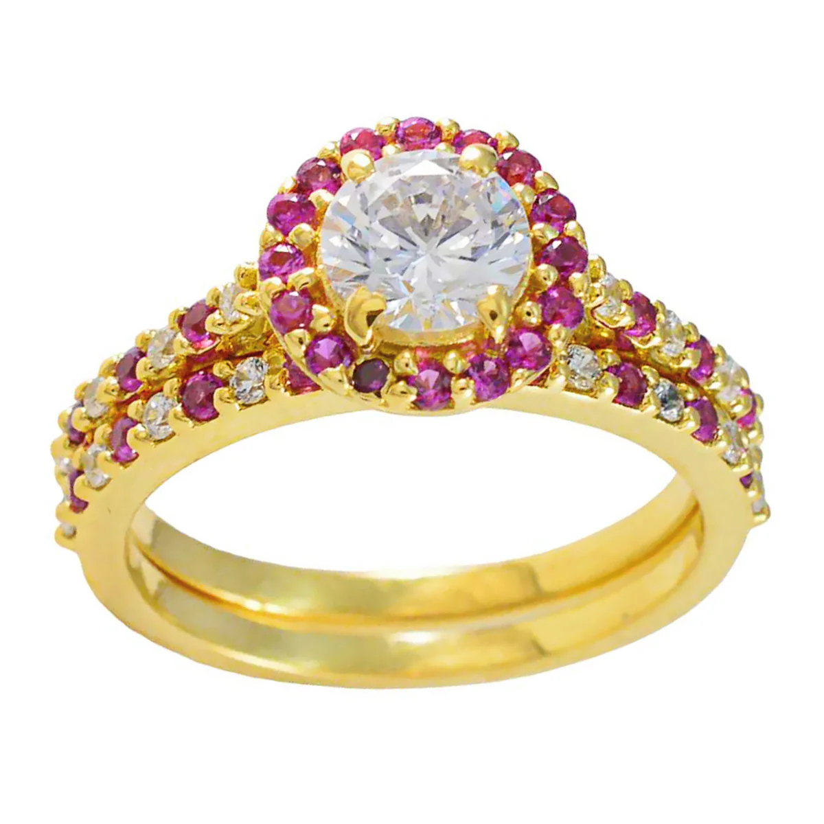 Ruby CZ Halo Korean Silver Red Gemstones Whisper-thin Romantic Ring Jewelry - Image 3