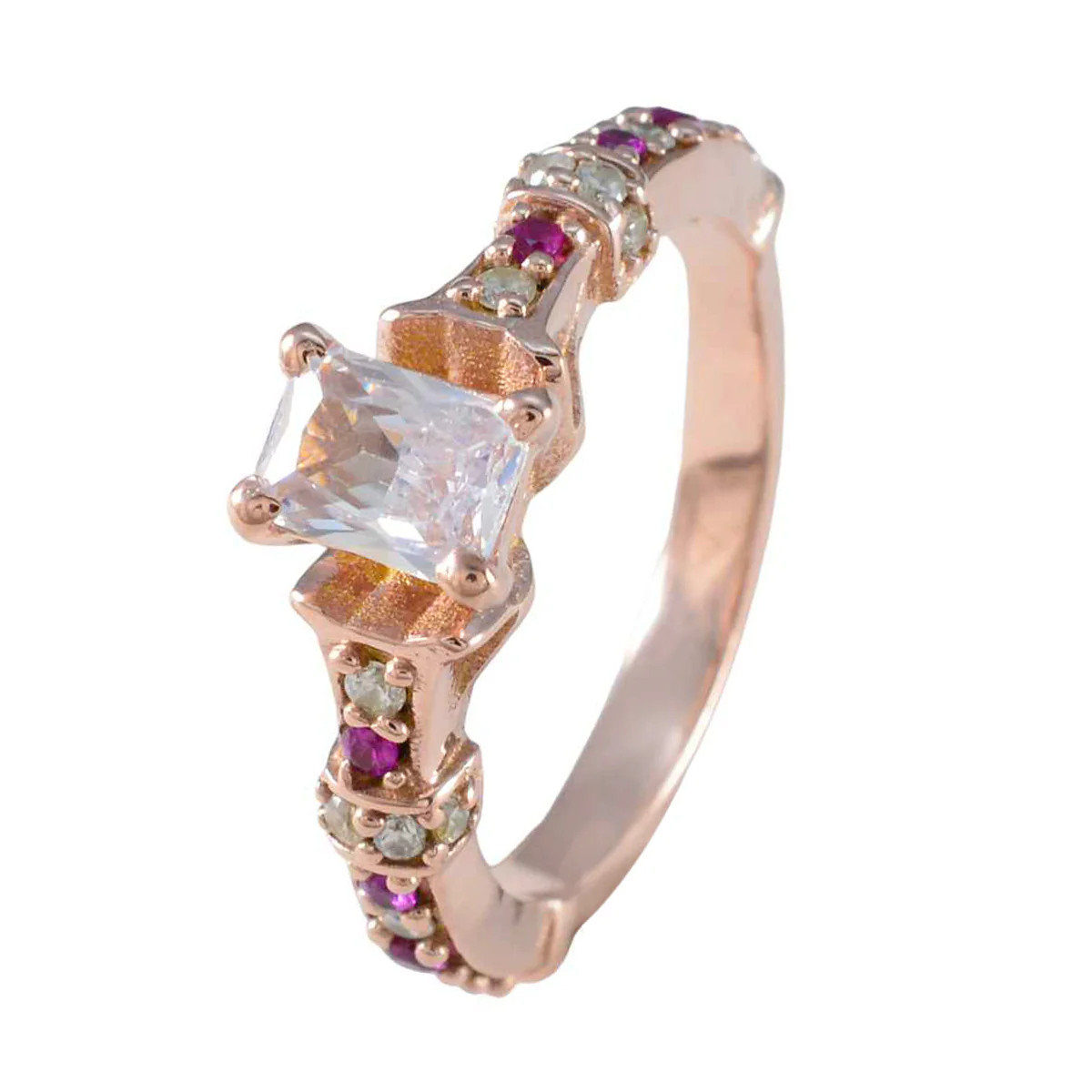 Ruby CZ Halo Latin American Sterling Silver Red Gems Slim Engagement Ring Jewellery - Image 2