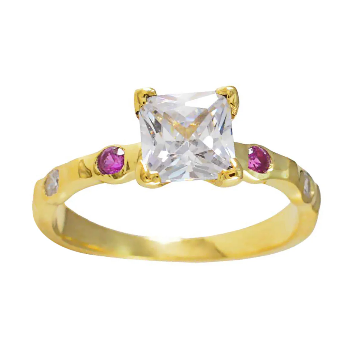 Ruby CZ Penta Indian 925 Silver Red Gemstones Delicate Sophisticated Ring Jewelry - Image 3