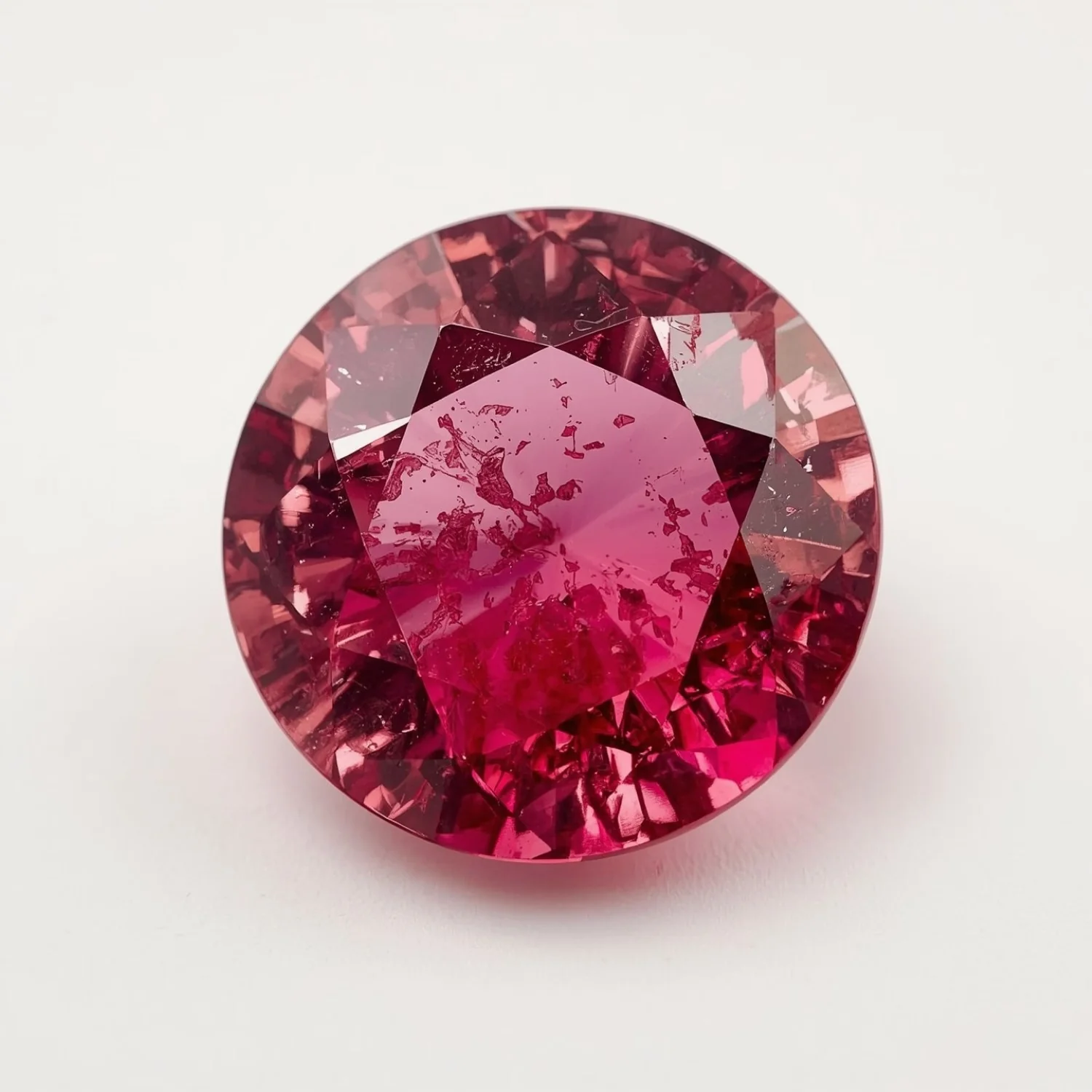 Ruby (GF) 1PC Chunky 14x14 MM Round Faceted Pink Genuine Precious Loose Gemstones - Image 2