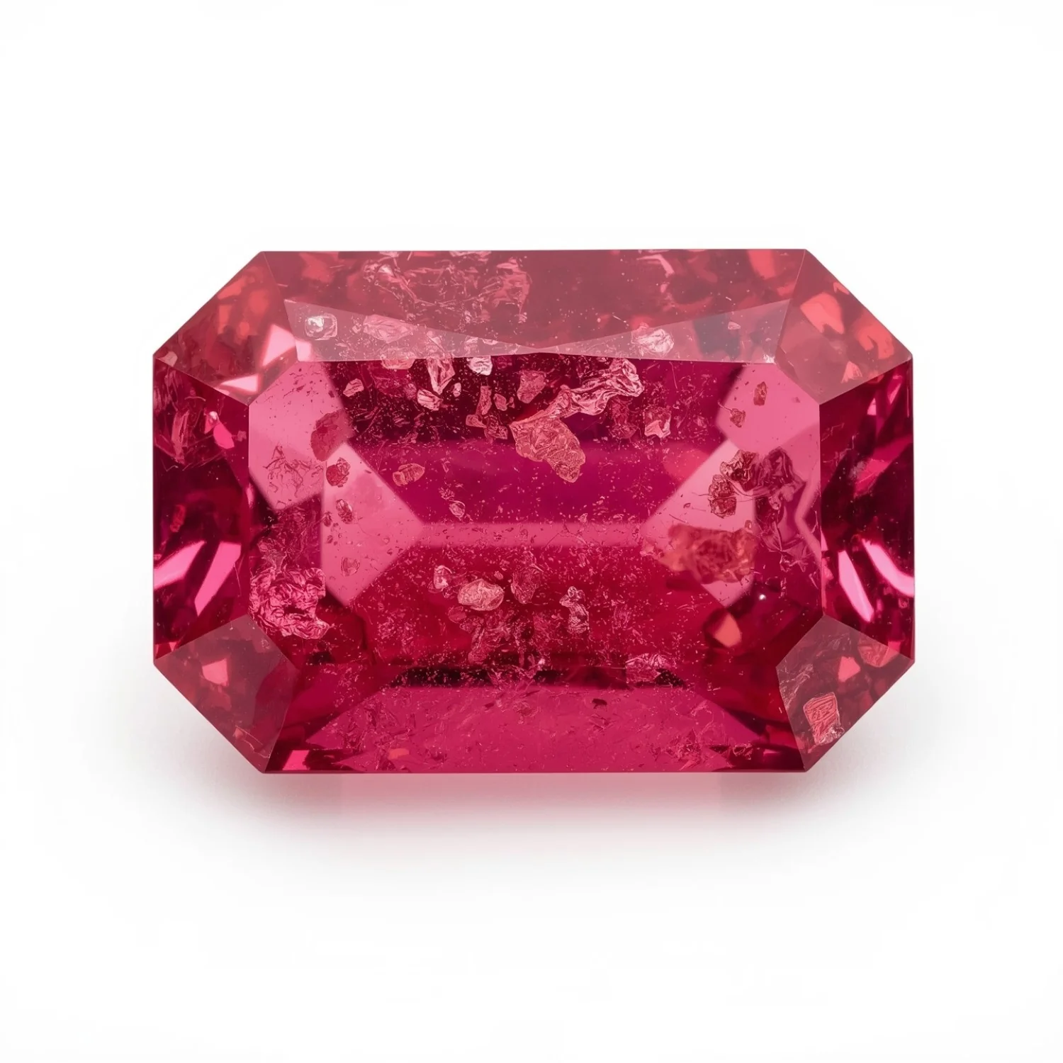 Ruby (GF) 1PC Medium 8x10 MM Emerald Faceted Pink Shine Precious Loose Gems - Image 2