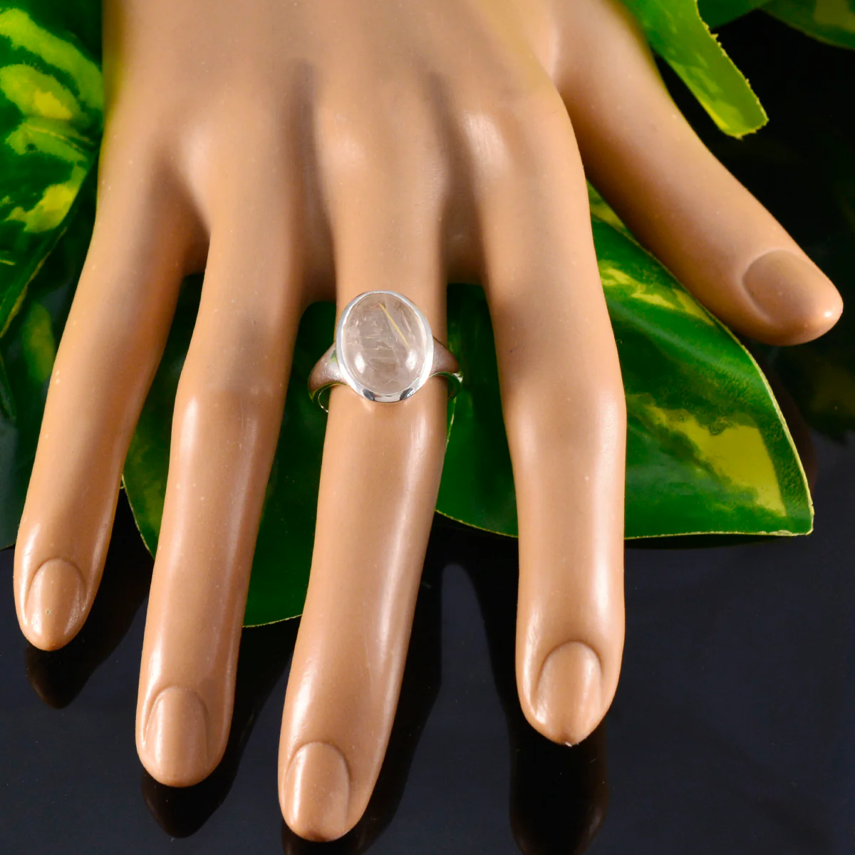 Rutile Quartz Solitaire Indian Sterling Silver Yellow Gemstones Minimal Artisan Ring Jewelry - Image 5
