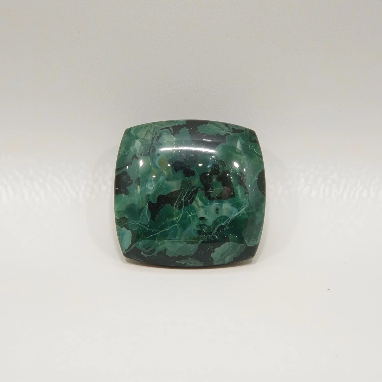 Serpentine 1PC Small 8x8 MM Cushion Cabochon Green Shine semi Precious Loose Gems