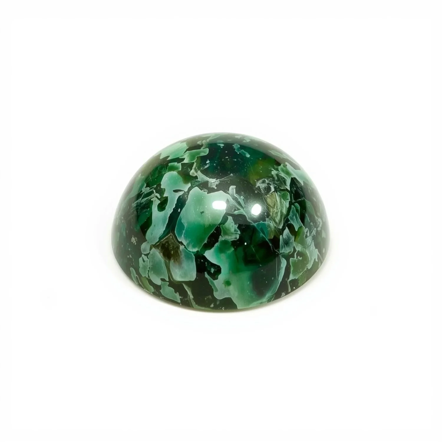 Serpentine 1PC Tiny 6x6 MM Round Cabochon Green Pure semi Precious Precious Gemstone - Image 2