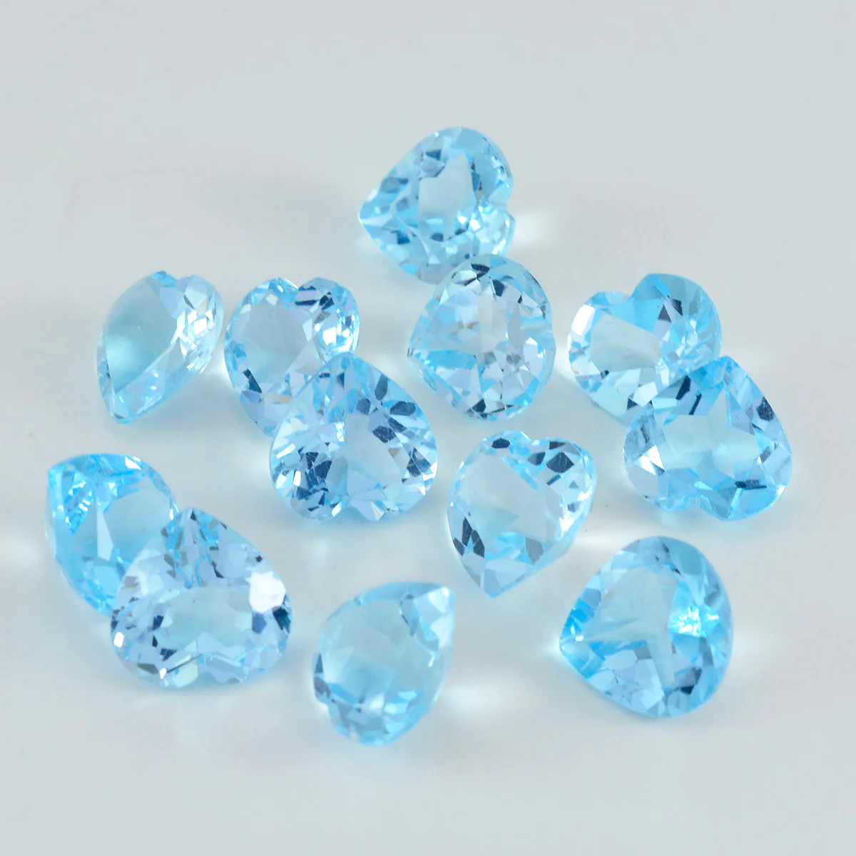 Sky Blue Topaz 10PC Tiny 4x4 MM Heart Faceted Blue Brilliant Semi Precious Loose Gemstones