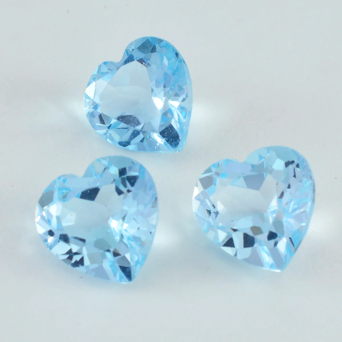 Sky Blue Topaz 1PC Chunky 13x13 MM Heart Faceted Blue Natural Semi Precious Gems