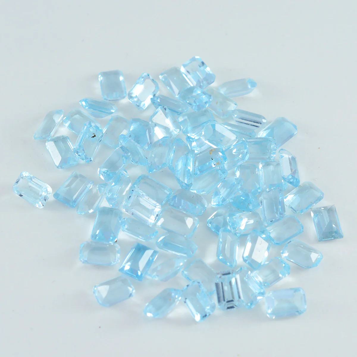 Sky Blue Topaz 1PC Chunky 15x20 MM Emerald Faceted Blue Brilliant Semi Precious Loose Gemstones - Image 3