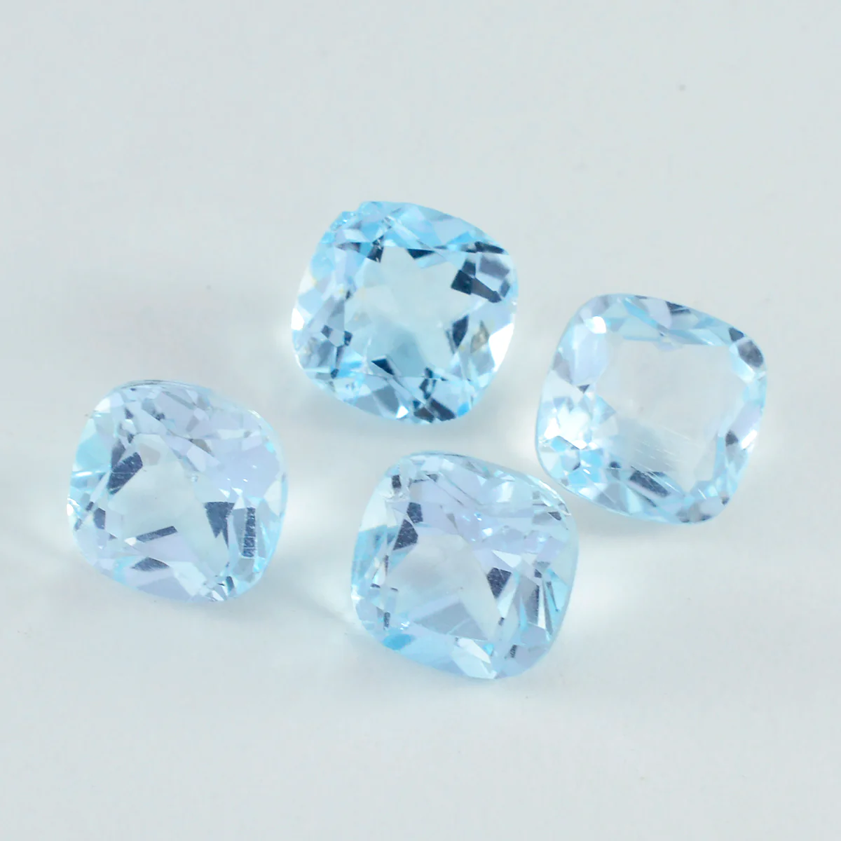 Sky Blue Topaz 1PC Large 10x10 MM Cushion Faceted Blue Shine Semi Precious Loose Gems